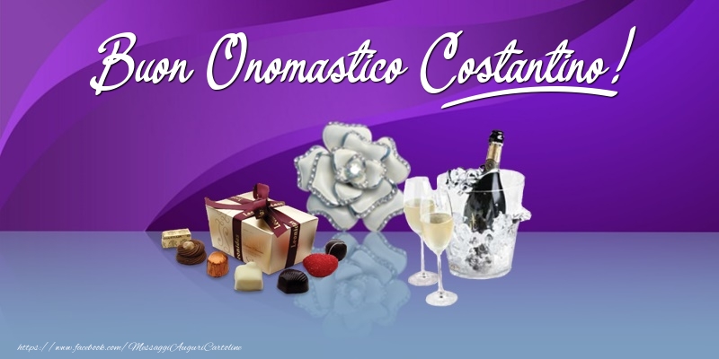 Buon Onomastico Costantino! - Cartoline onomastico con regalo