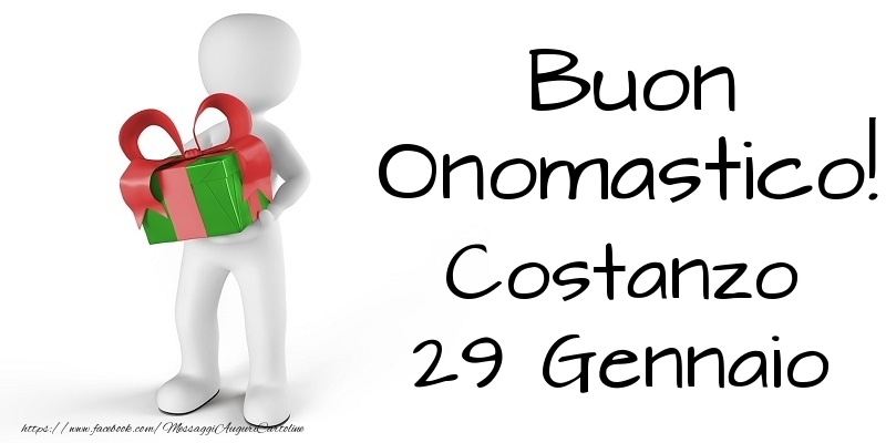 Buon Onomastico  Costanzo! 29 Gennaio - Cartoline onomastico