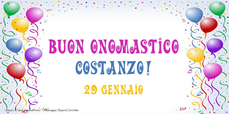 Buon onomastico Costanzo! 29 Gennaio - Cartoline onomastico