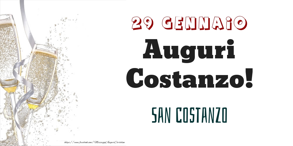 San Costanzo Auguri Costanzo! 29 Gennaio - Cartoline onomastico