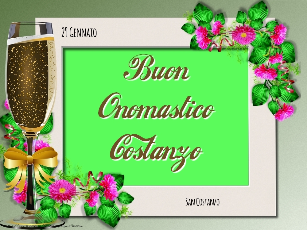 San Costanzo Buon Onomastico, Costanzo! 29 Gennaio - Cartoline onomastico