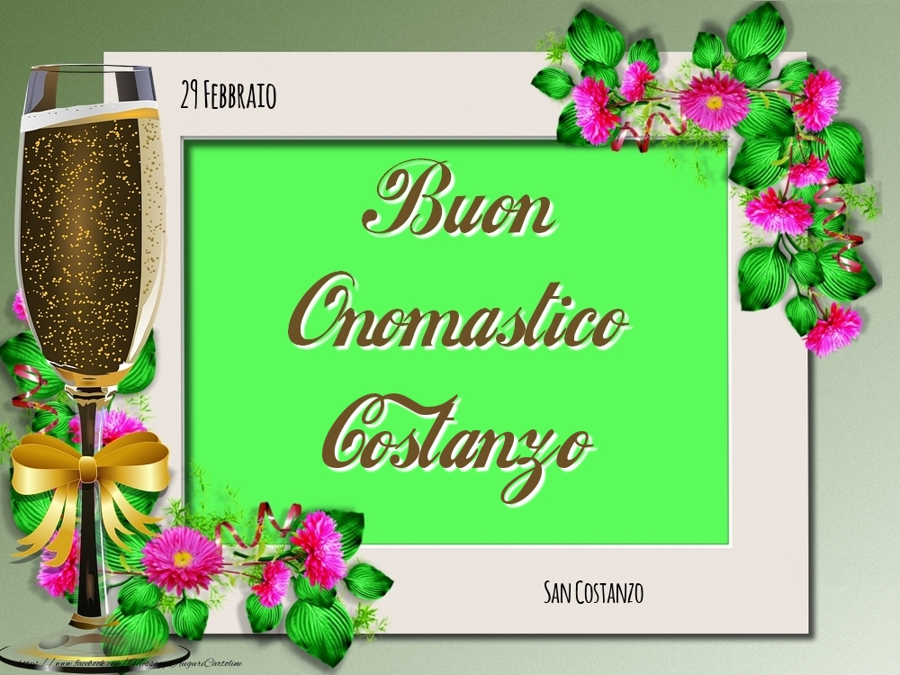 San Costanzo Buon Onomastico, Costanzo! 29 Febbraio - Cartoline onomastico