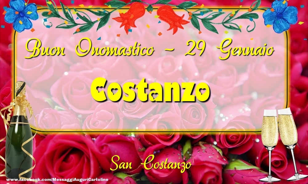 San Costanzo Buon Onomastico, Costanzo! 29 Gennaio - Cartoline onomastico