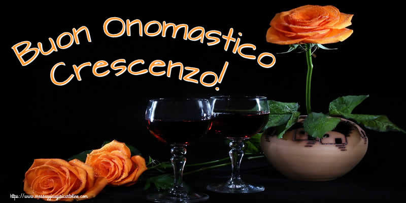 Buon Onomastico Crescenzo! - Cartoline onomastico con champagne