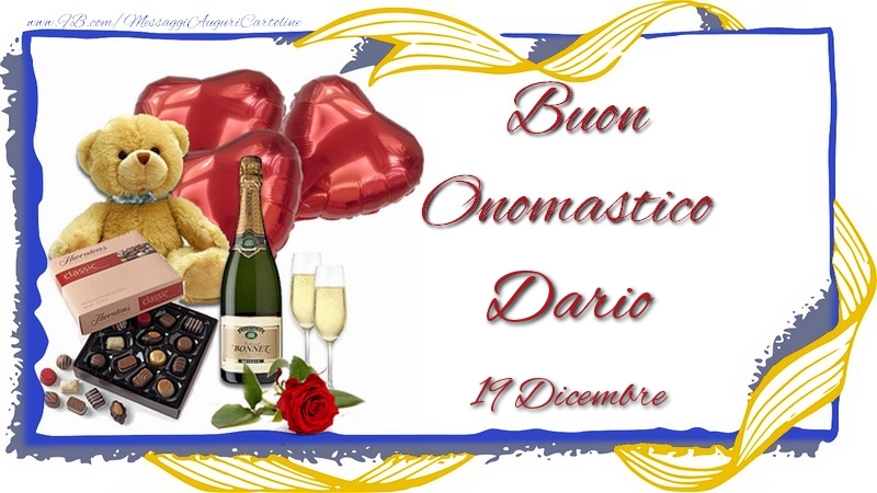 Buon Onomastico Dario! 19 Dicembre - Cartoline onomastico