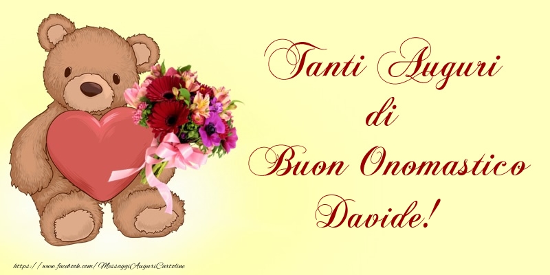 Tanti Auguri di Buon Onomastico Davide! - Cartoline onomastico con animali