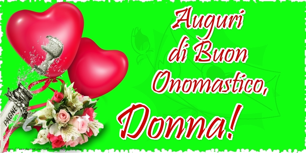 Auguri di Buon Onomastico, Donna - Cartoline onomastico con il cuore