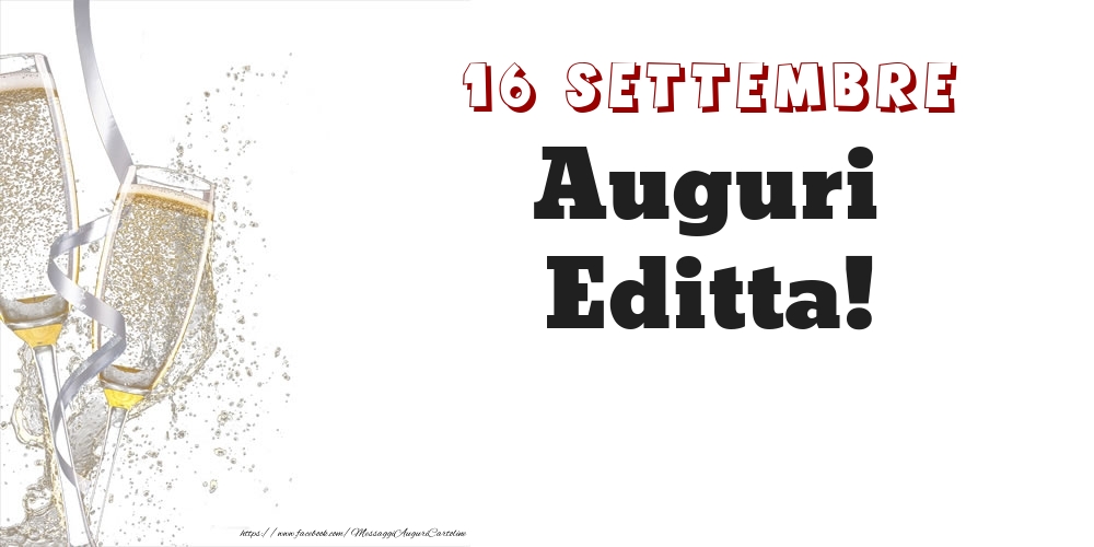 Auguri Editta! 16 Settembre - Cartoline onomastico