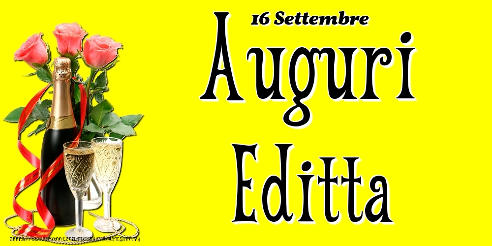 16 Settembre - Auguri Editta! - Cartoline onomastico