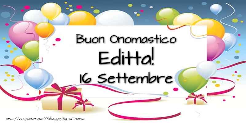 Buon Onomastico Editta! 16 Settembre - Cartoline onomastico