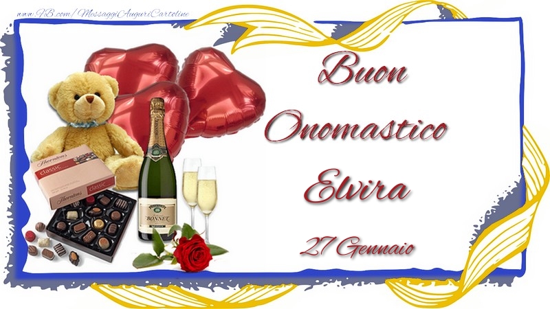 Buon Onomastico Elvira! 27 Gennaio - Cartoline onomastico