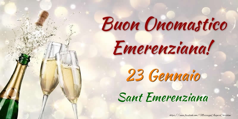 Buon Onomastico Emerenziana! 23 Gennaio Sant Emerenziana - Cartoline onomastico