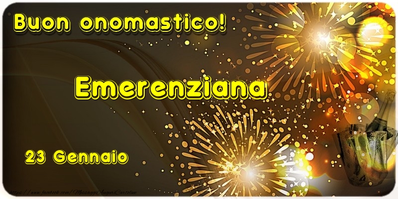 Buon Onomastico Emerenziana! 23 Gennaio - Cartoline onomastico