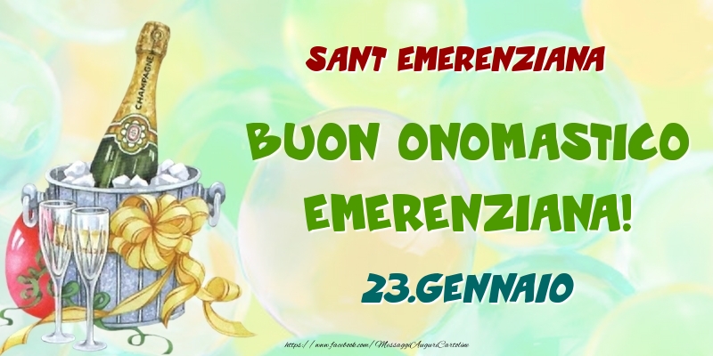 Sant Emerenziana Buon Onomastico, Emerenziana! 23.Gennaio - Cartoline onomastico