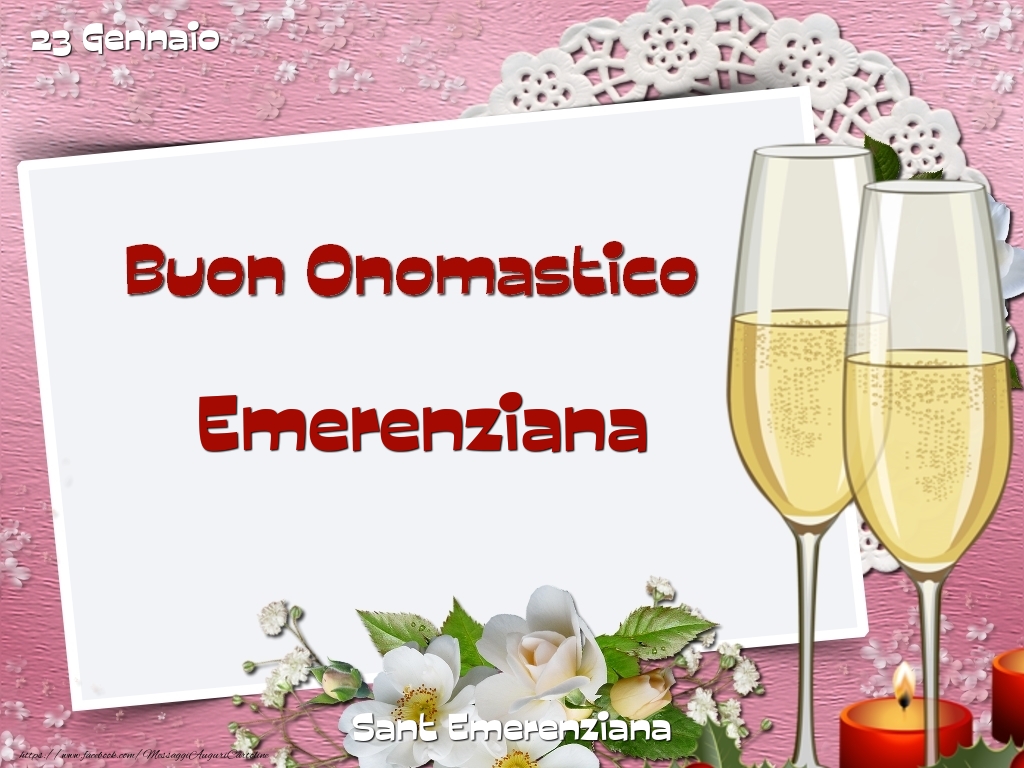 Sant Emerenziana Buon Onomastico, Emerenziana! 23 Gennaio - Cartoline onomastico