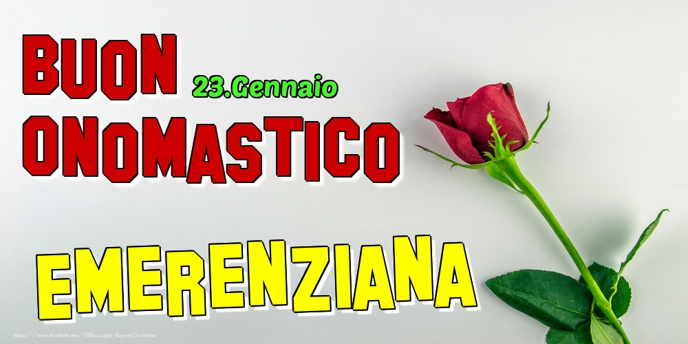 23.Gennaio - Buon Onomastico Emerenziana! - Cartoline onomastico