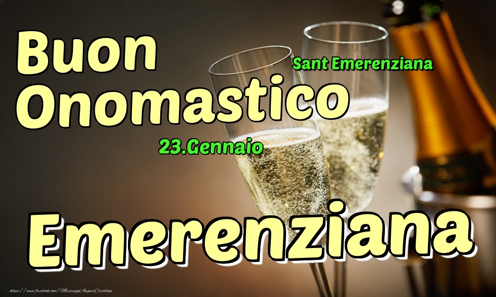 23.Gennaio - Buon Onomastico Emerenziana! - Cartoline onomastico