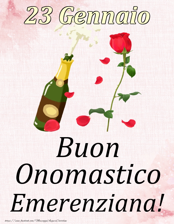 Buon Onomastico Emerenziana! - 23 Gennaio - Cartoline onomastico