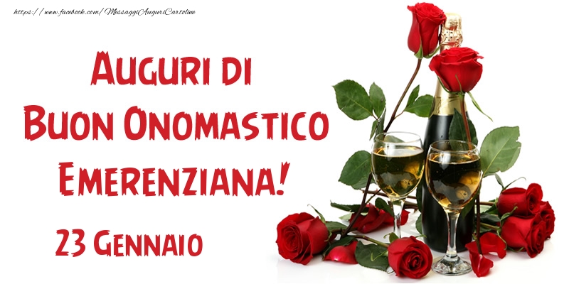 23 Gennaio Auguri di Buon Onomastico Emerenziana! - Cartoline onomastico