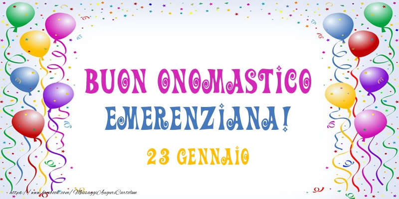 Buon onomastico Emerenziana! 23 Gennaio - Cartoline onomastico