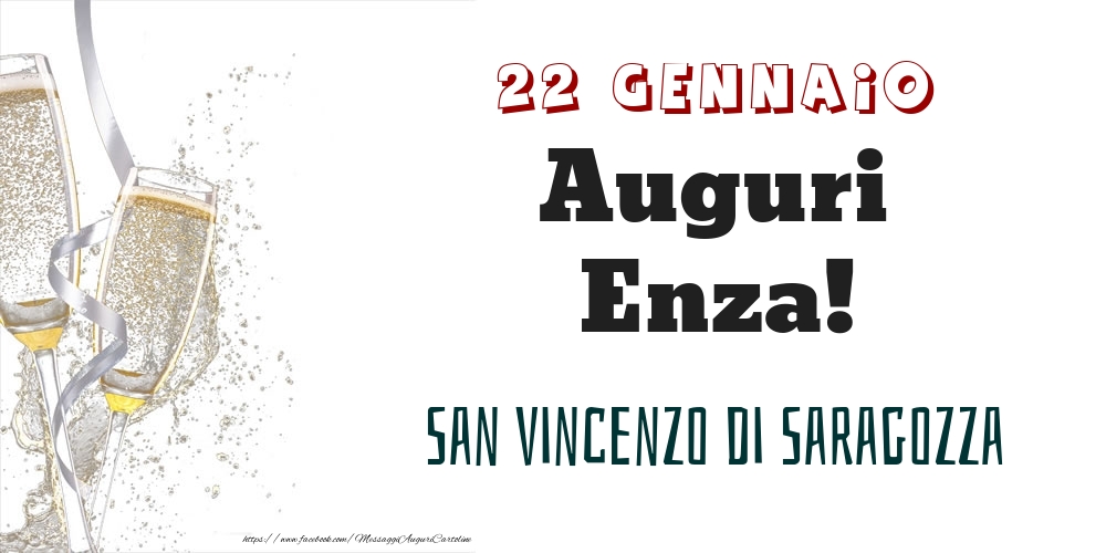 San Vincenzo di Saragozza Auguri Enza! 22 Gennaio - Cartoline onomastico