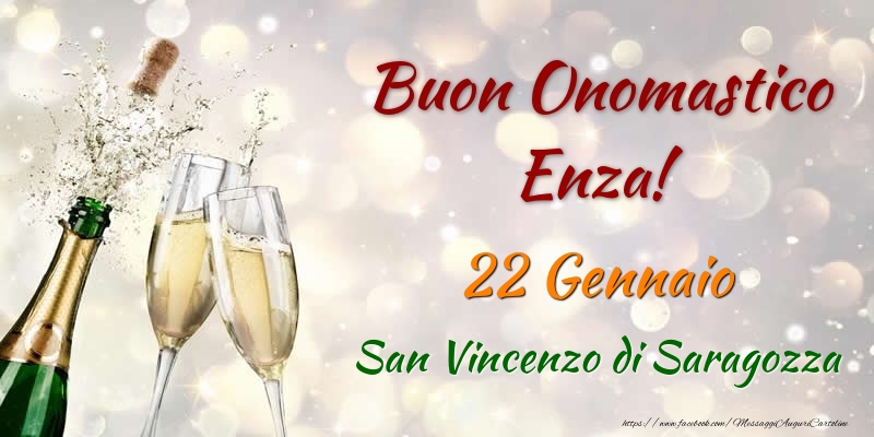 Buon Onomastico Enza! 22 Gennaio San Vincenzo di Saragozza - Cartoline onomastico