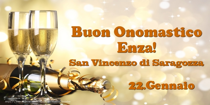 22.Gennaio San Vincenzo di Saragozza Buon Onomastico Enza! - Cartoline onomastico