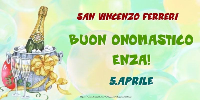 San Vincenzo Ferreri Buon Onomastico, Enza! 5.Aprile - Cartoline onomastico