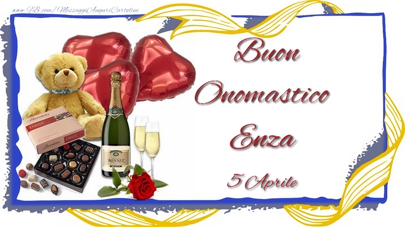 Buon Onomastico Enza! 5 Aprile - Cartoline onomastico