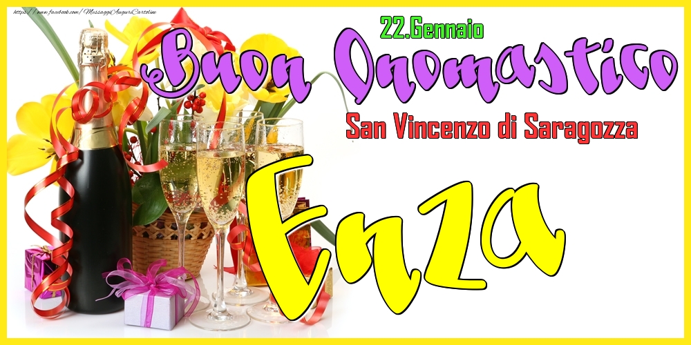 22.Gennaio - Buon Onomastico Enza! - Cartoline onomastico