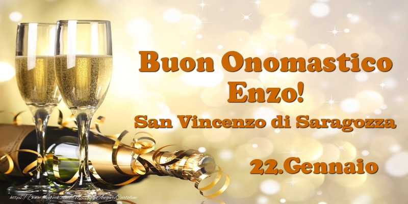 22.Gennaio San Vincenzo di Saragozza Buon Onomastico Enzo! - Cartoline onomastico