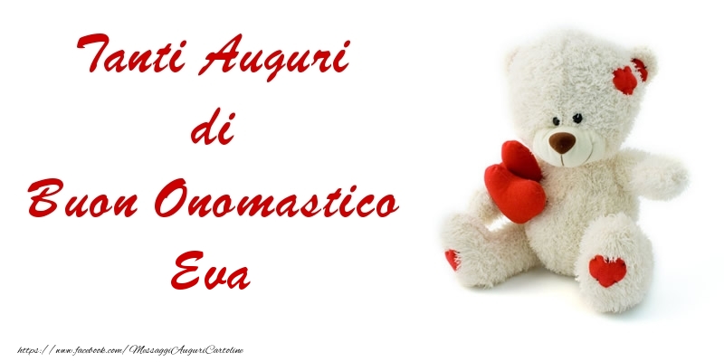 Tanti Auguri di Buon Onomastico Eva - Cartoline onomastico con animali