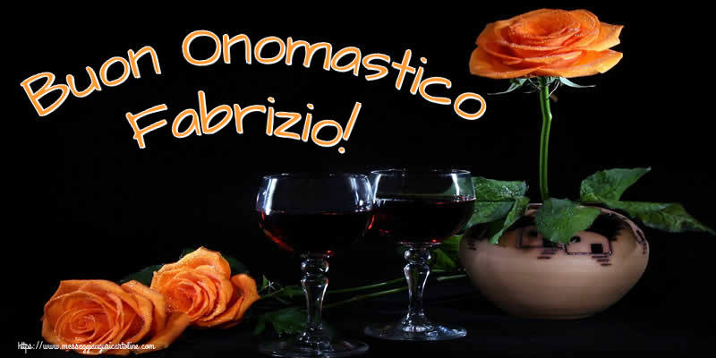 Buon Onomastico Fabrizio! - Cartoline onomastico con champagne