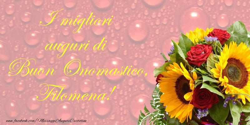 I migliori auguri di Buon Onomastico, Filomena - Cartoline onomastico con fiori