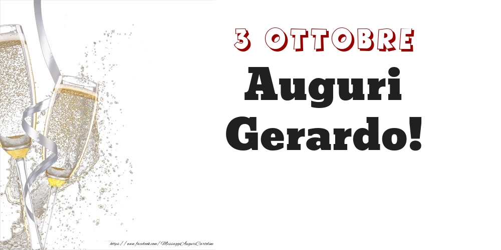 Auguri Gerardo! 3 Ottobre - Cartoline onomastico