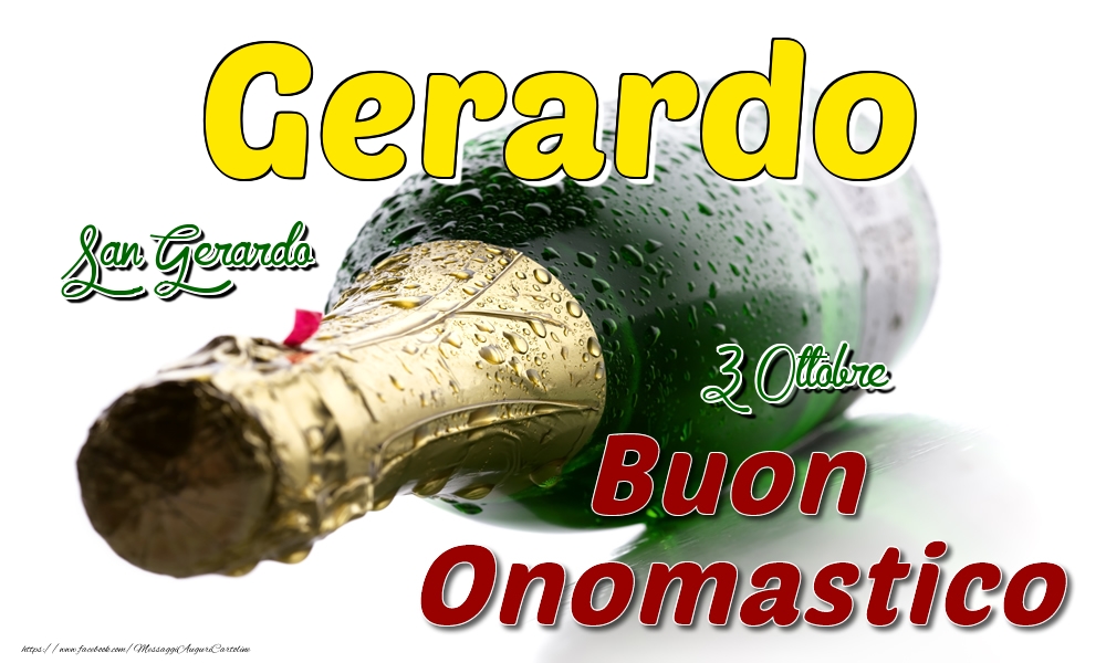 3 Ottobre San Gerardo -  Buon onomastico Gerardo - Cartoline onomastico