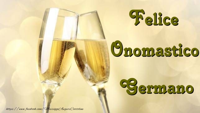 Felice Onomastico Germano - Cartoline onomastico con champagne