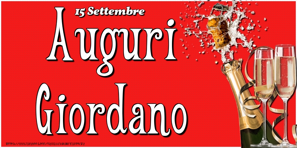 15 Settembre - Auguri Giordano! - Cartoline onomastico