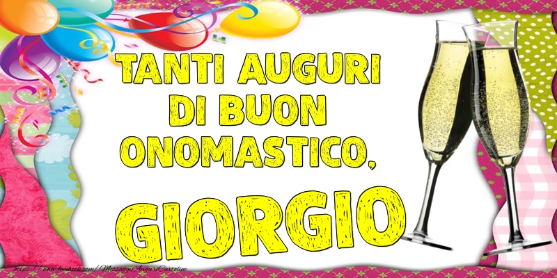 Tanti Auguri di Buon Onomastico, Giorgio - Cartoline onomastico con palloncini