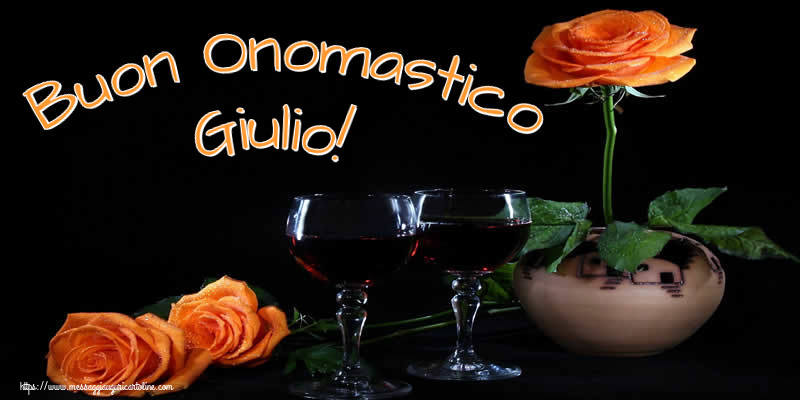 Buon Onomastico Giulio! - Cartoline onomastico con champagne