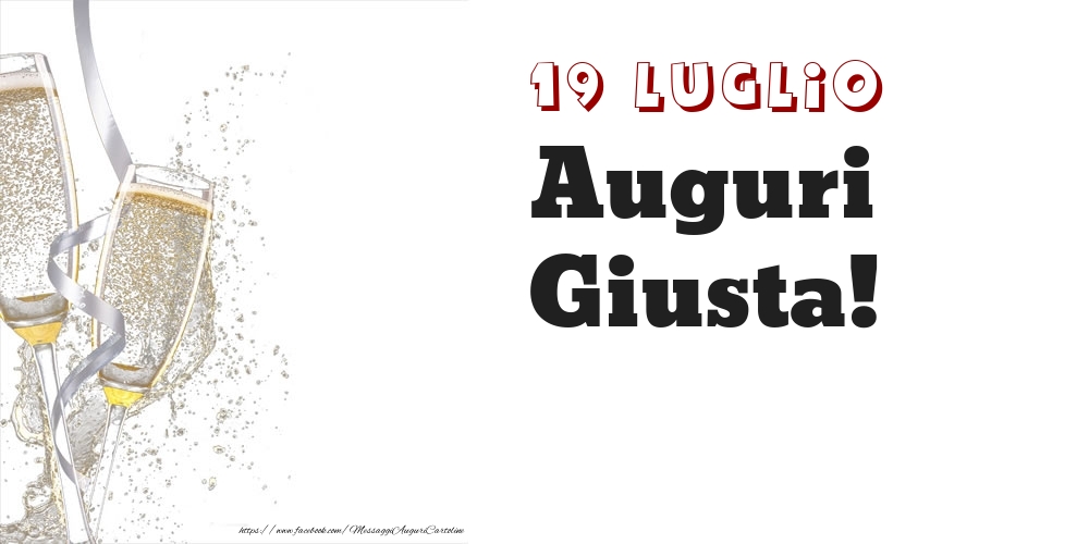 Auguri Giusta! 19 Luglio - Cartoline onomastico