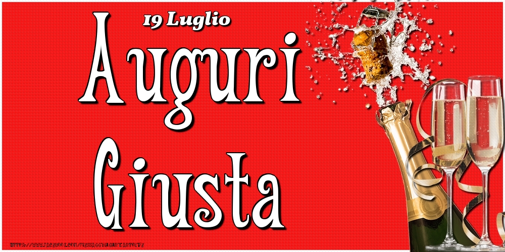 19 Luglio - Auguri Giusta! - Cartoline onomastico