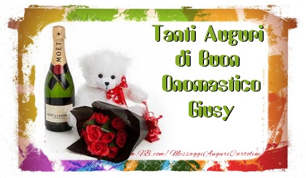 Tanti Auguri di Buon Onomastico Giusy - Cartoline onomastico con animali