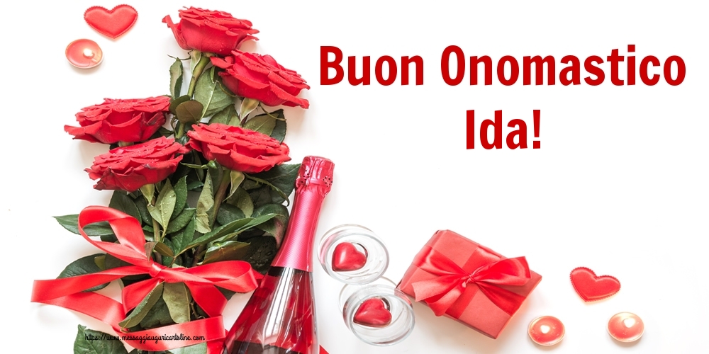 Buon Onomastico Ida! - Cartoline onomastico con fiori