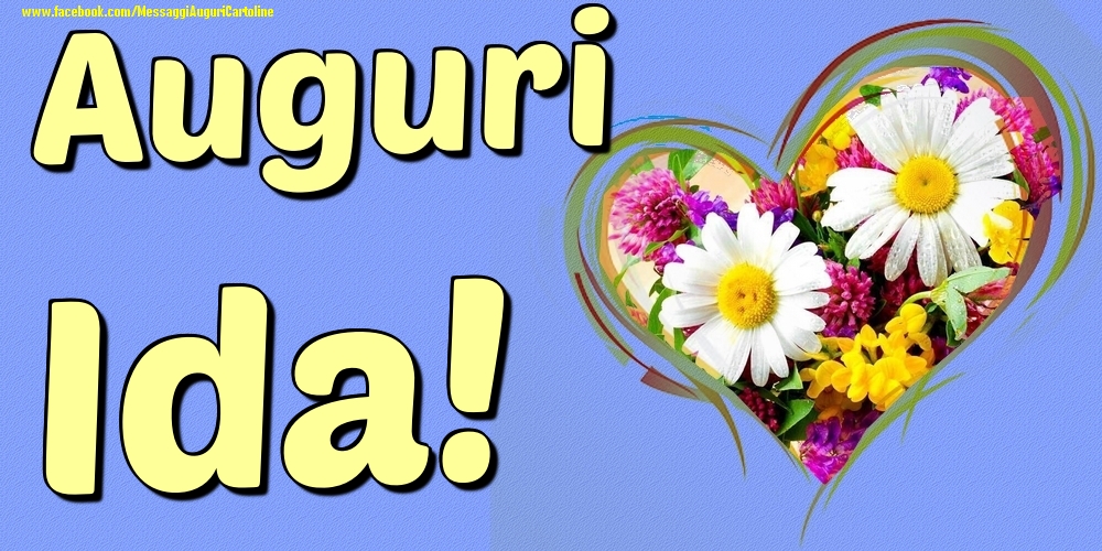 Auguri Ida - Cartoline onomastico con il cuore