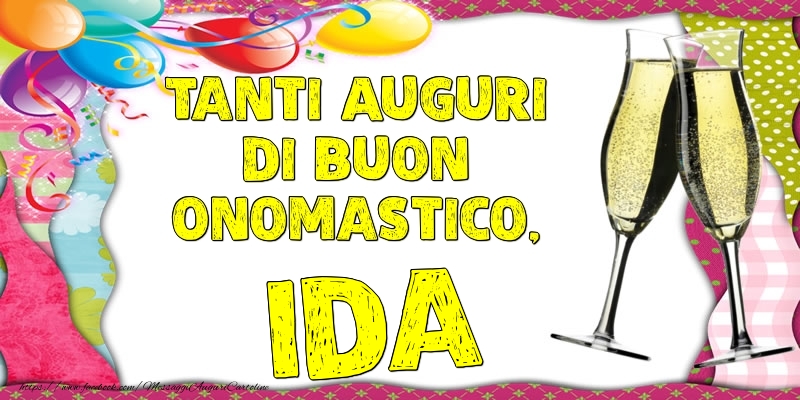 Tanti Auguri di Buon Onomastico, Ida - Cartoline onomastico con palloncini