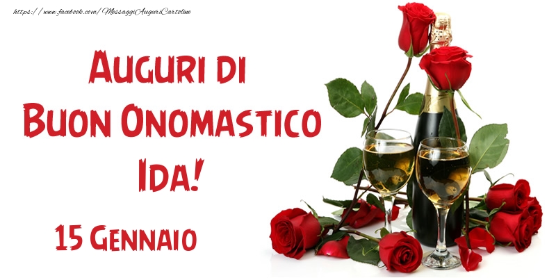 15 Gennaio Auguri di Buon Onomastico Ida! - Cartoline onomastico