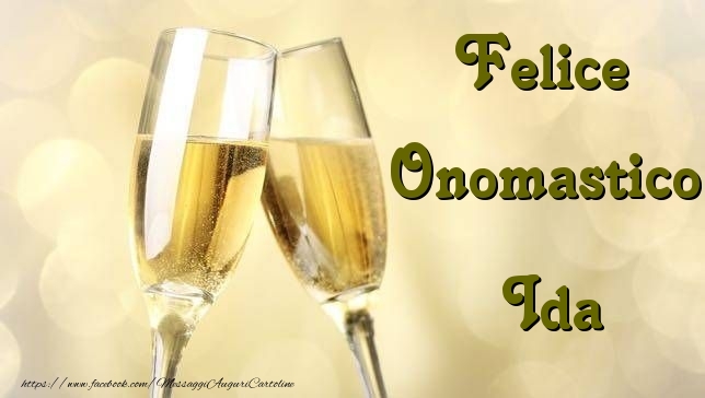 Felice Onomastico Ida - Cartoline onomastico con champagne