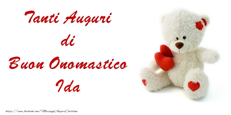 Tanti Auguri di Buon Onomastico Ida - Cartoline onomastico con animali