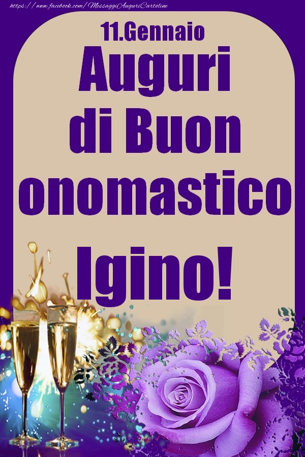 11.Gennaio - Auguri di Buon Onomastico  Igino! - Cartoline onomastico